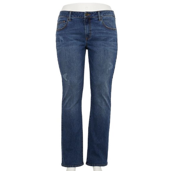 Juniors' Plus Size 24 Medium Blue wash Bootcut Jeans NEW/NWT - Picture 2 of 6